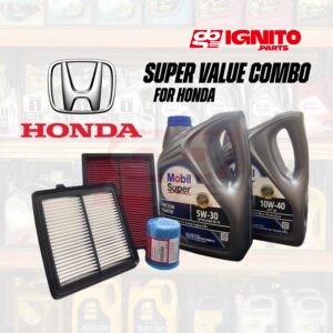 Super Value Combo for Honda [Mobil Engine Oil + Air Filter + Oil Filter]